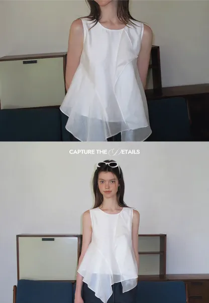Asymmetrical Hem Sleeveless Top