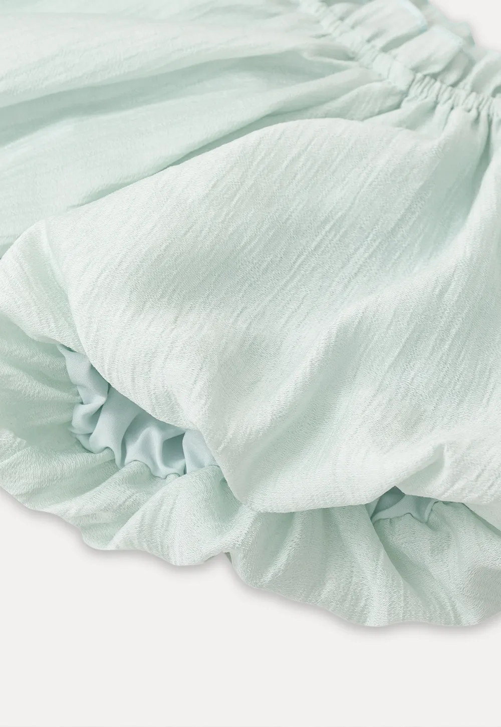 Off Shoulder Ruffled Blouse with Drawstring Neckline