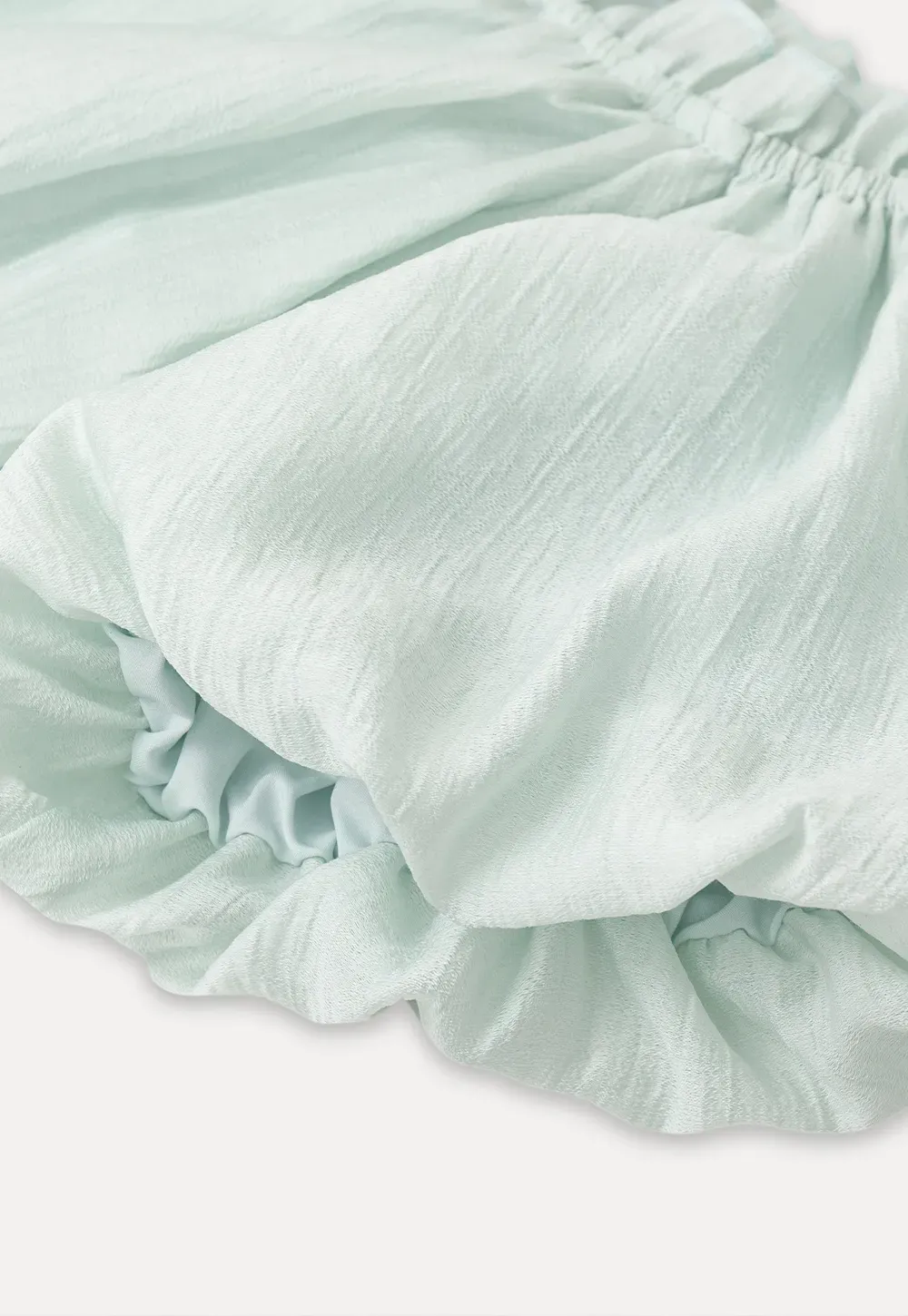 Off Shoulder Ruffled Blouse with Drawstring Neckline