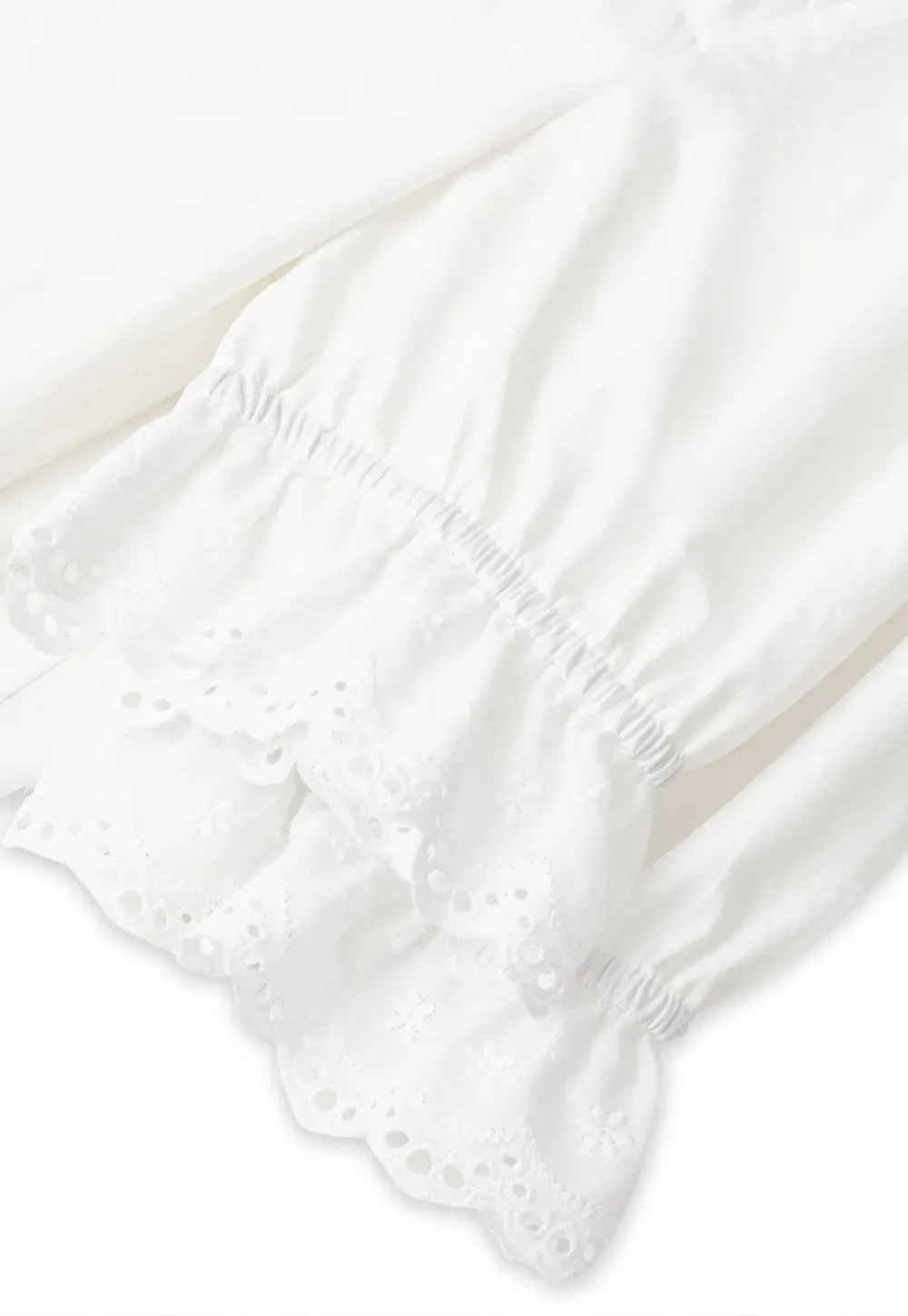 Lace Trim Puffed Sleeve Button Front Shirt