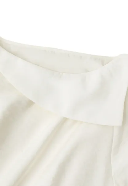 Asymmetrical Shoulder Cutout Collar Shirt
