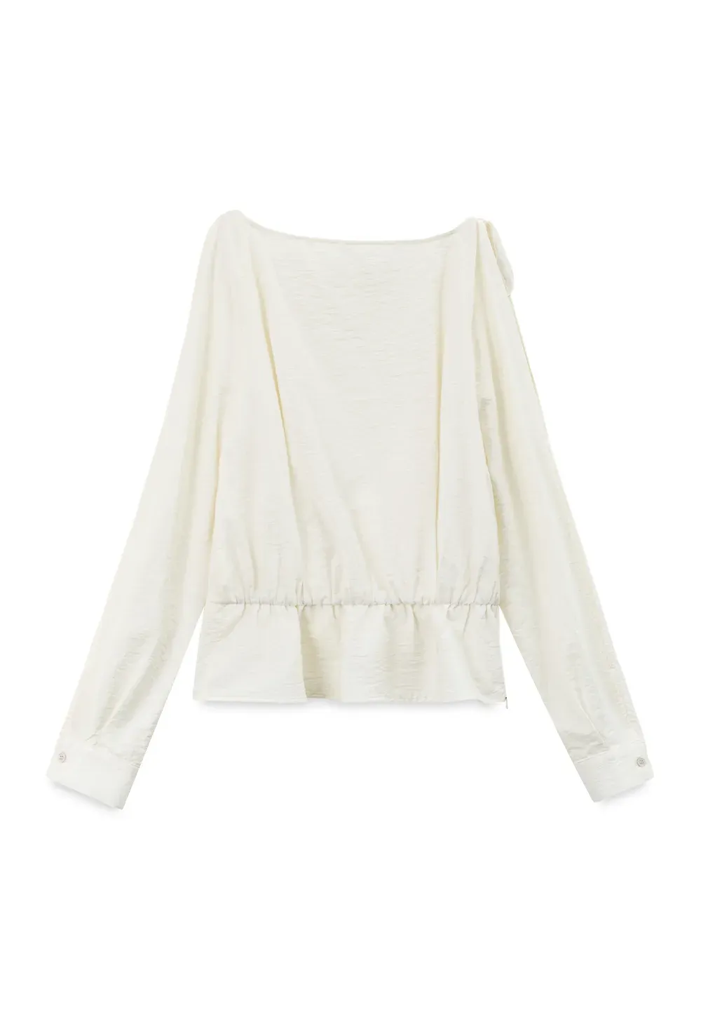 Asymmetrical Shoulder Cutout Collar Shirt