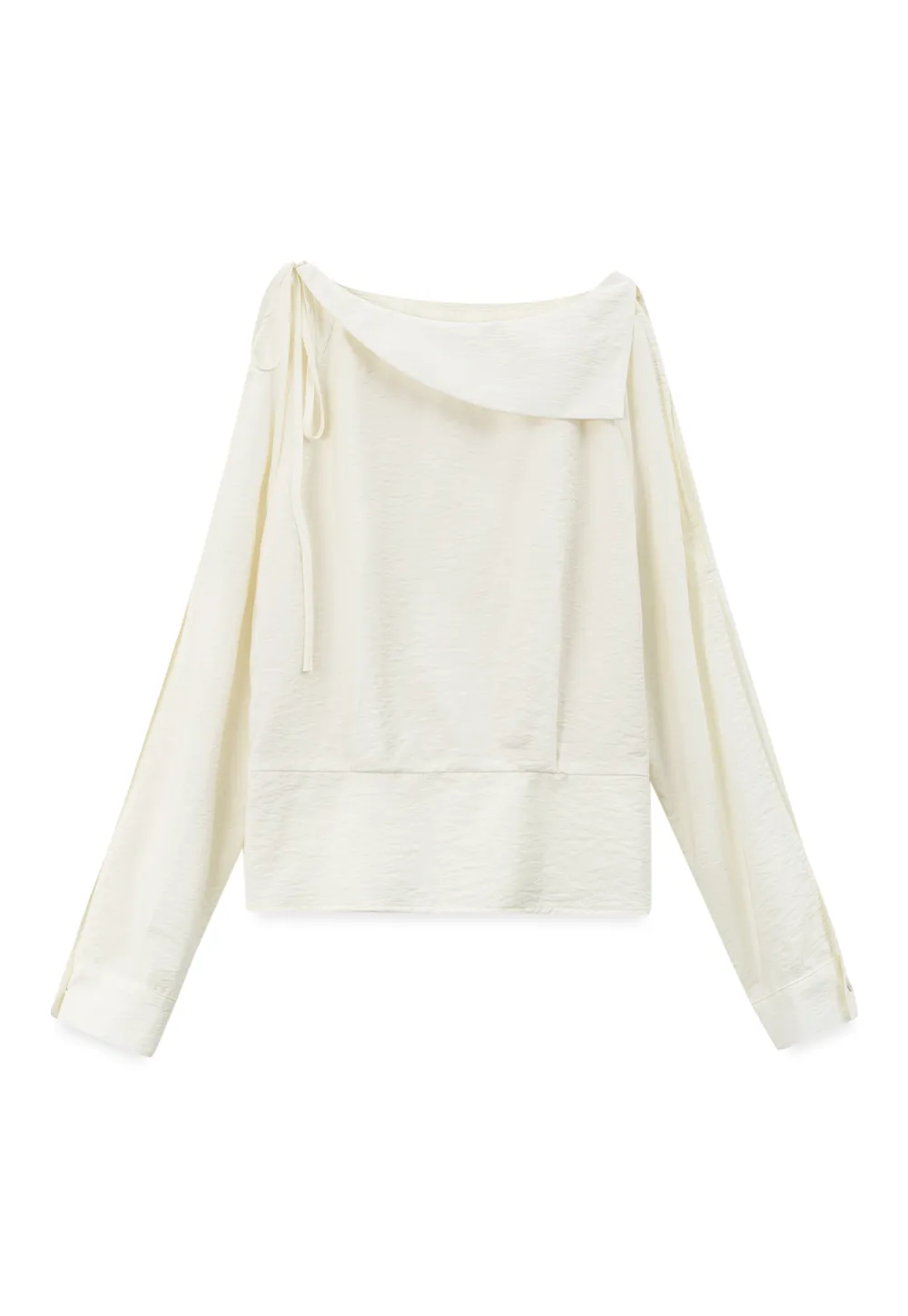 Asymmetrical Shoulder Cutout Collar Shirt