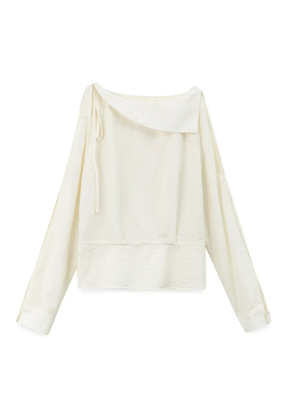 Asymmetrical Shoulder Cutout Collar Shirt