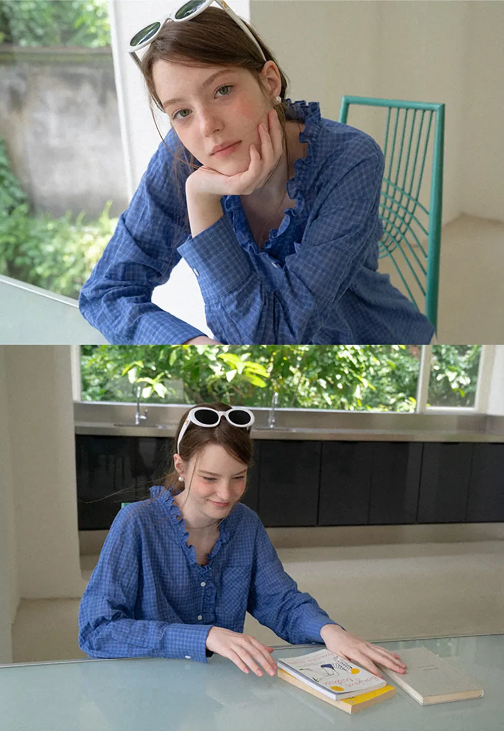 Ruffled Trim Button Front Shirt