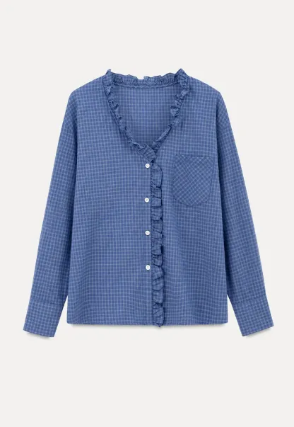 Ruffled Trim Button Front Shirt