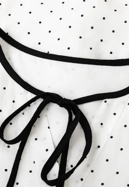 Polka Dot Ruffled Sleeve Button Front Shirt