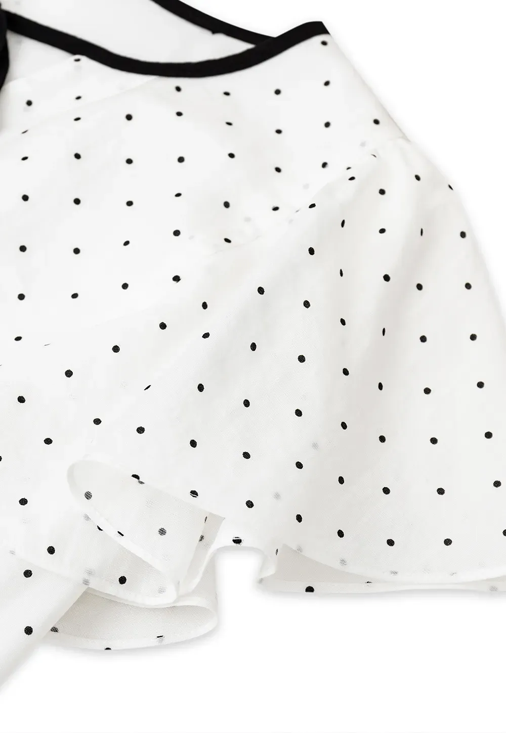 Polka Dot Ruffled Sleeve Button Front Shirt