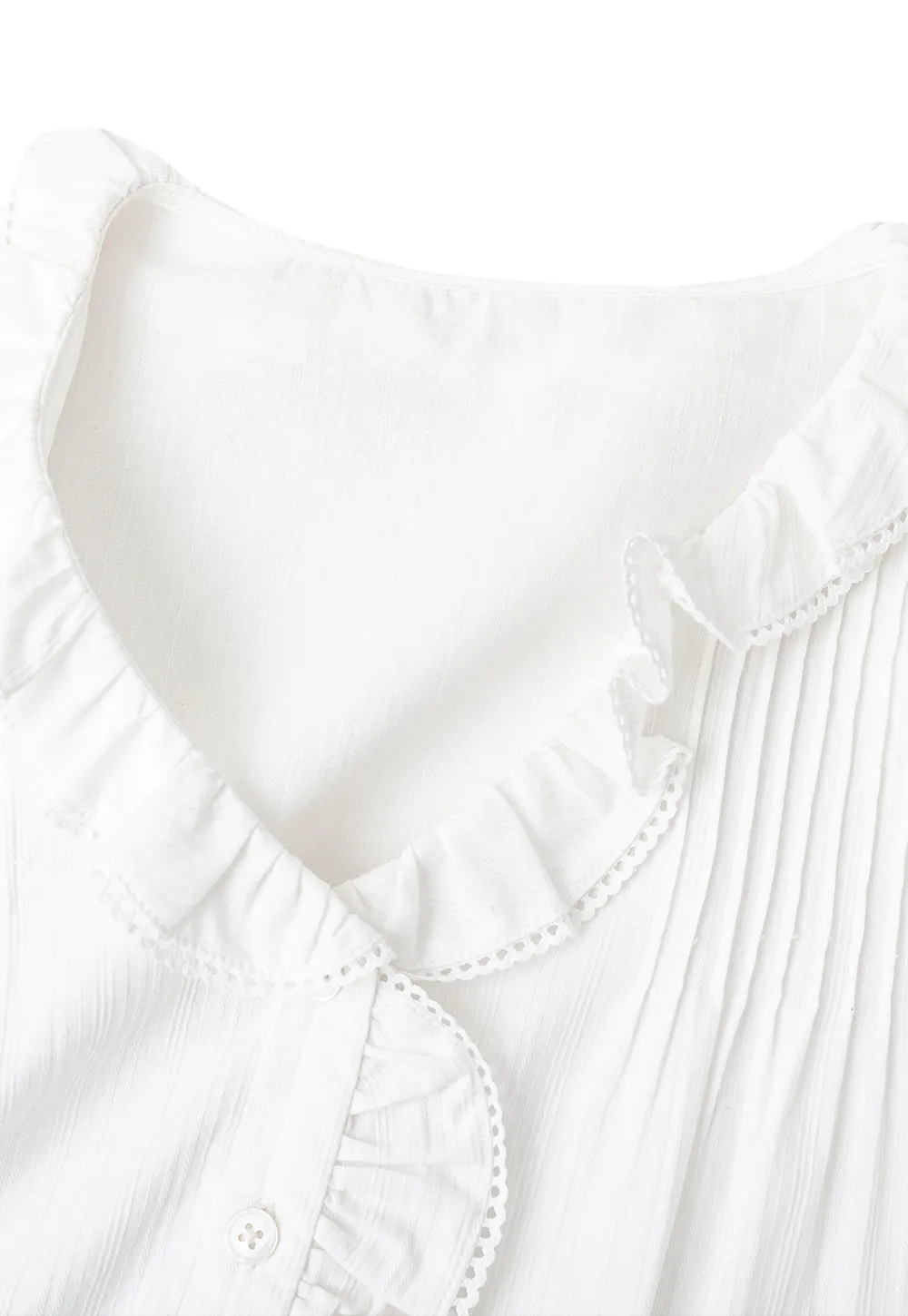 Ruffled Collar and Hem Shirt