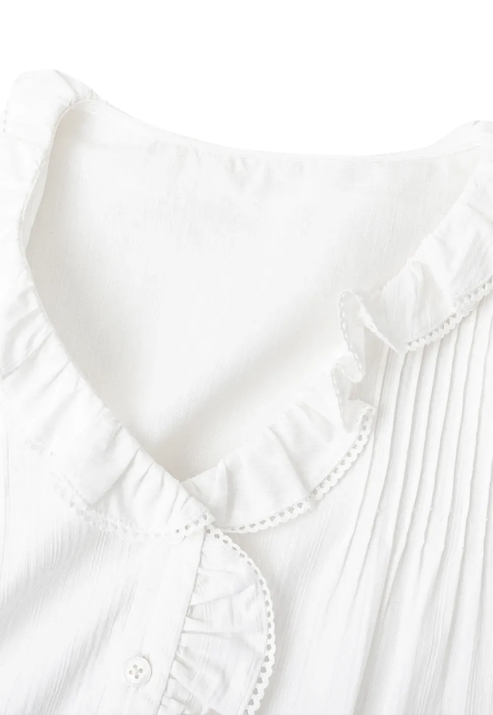 Ruffled Collar and Hem Shirt