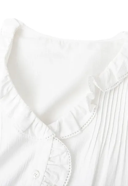 Ruffled Collar and Hem Shirt