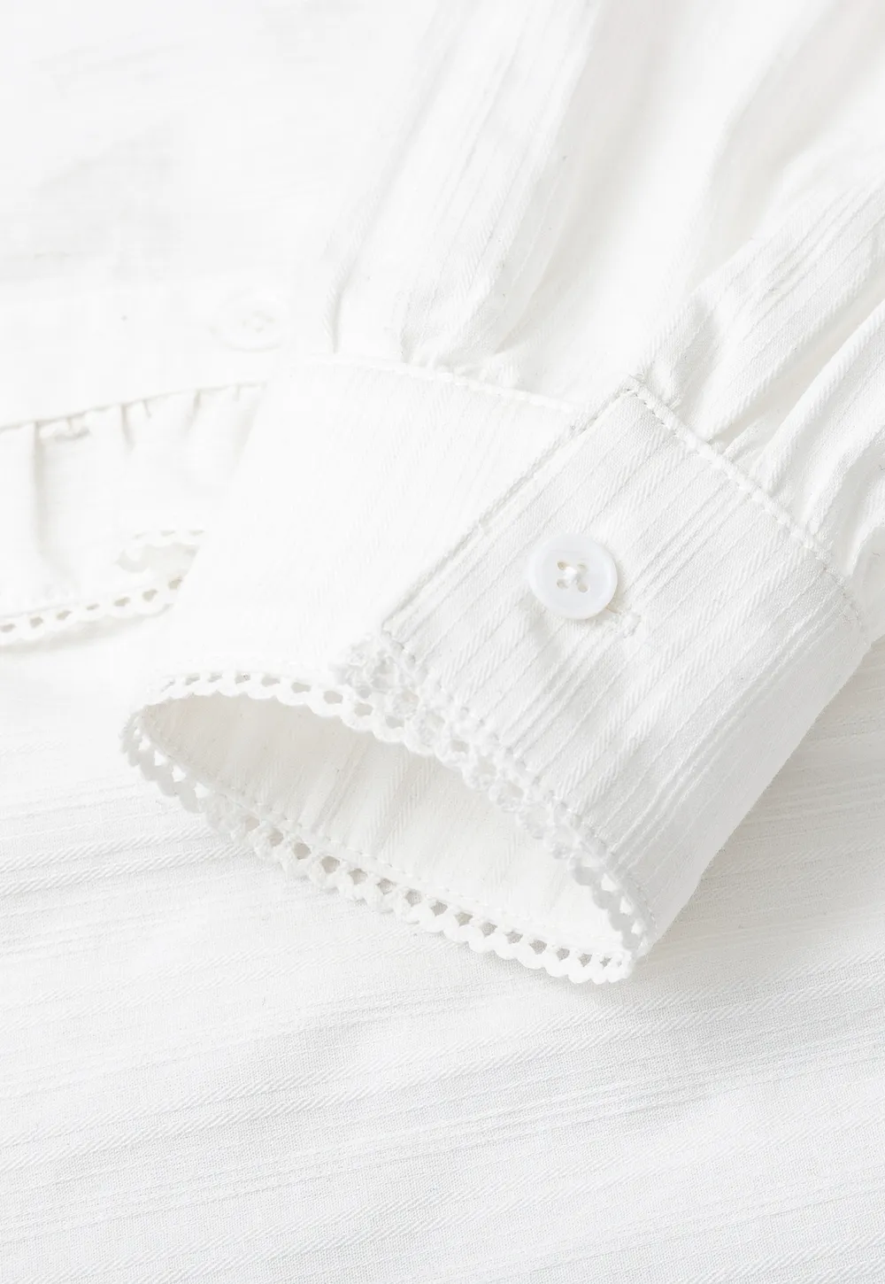 Ruffled Collar and Hem Shirt