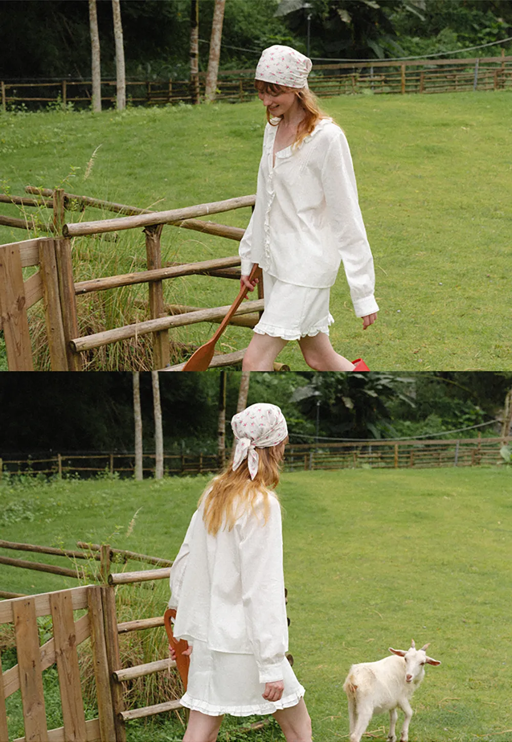 Ruffled Collar and Hem Shirt