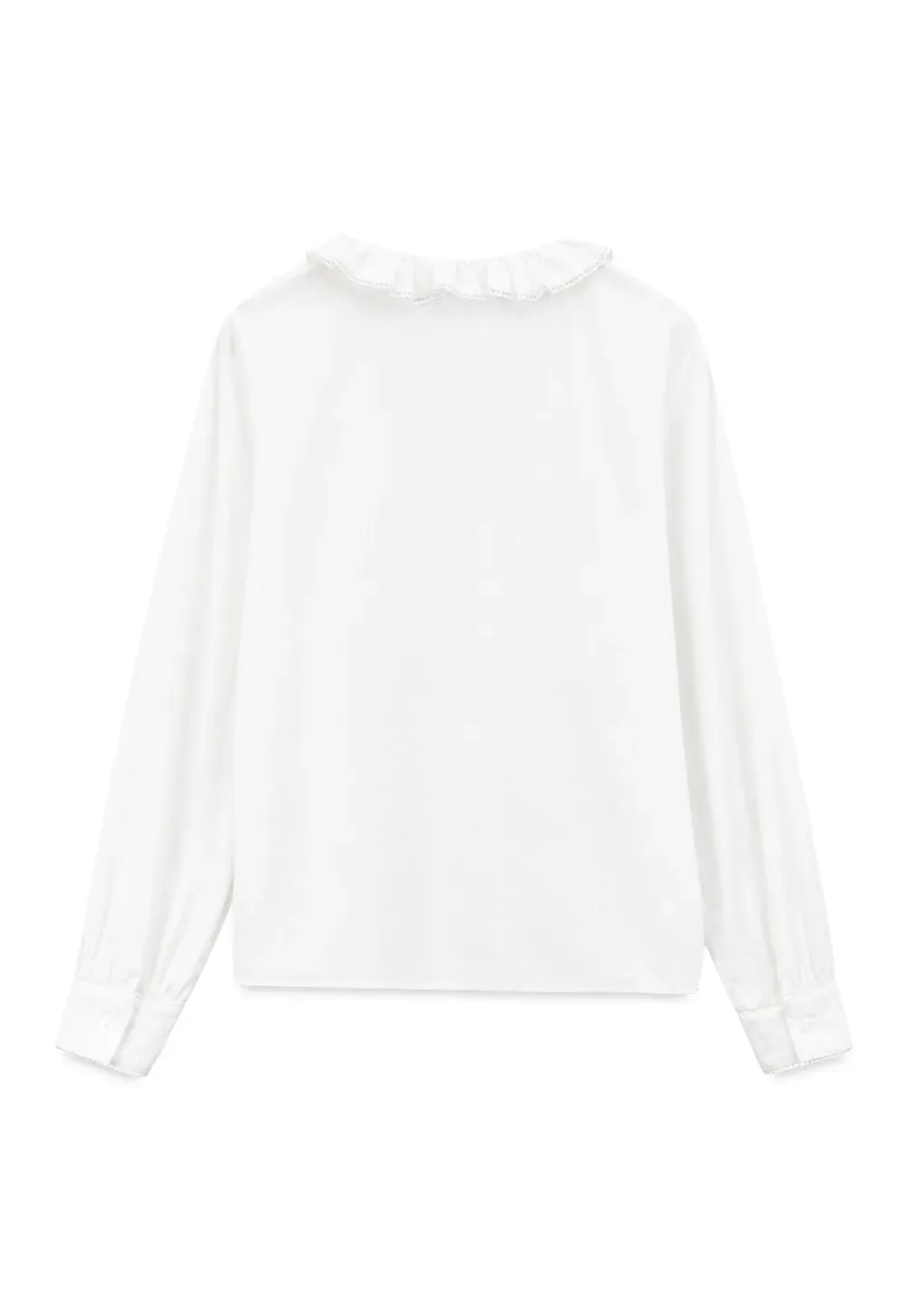Ruffled Collar and Hem Shirt