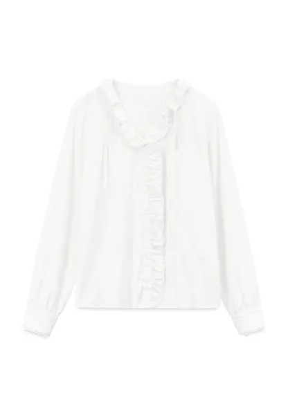 Ruffled Collar and Hem Shirt