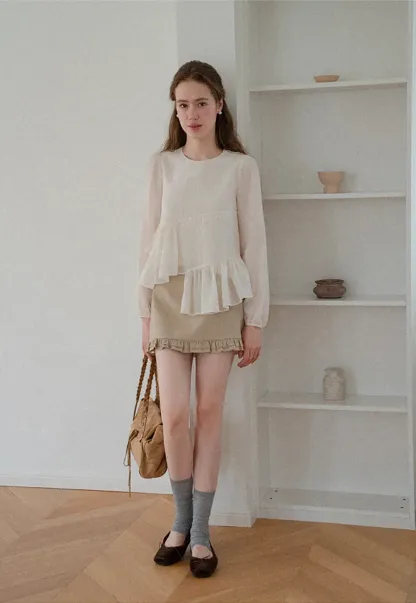 Tiered Ruffle Sleeve Blouse