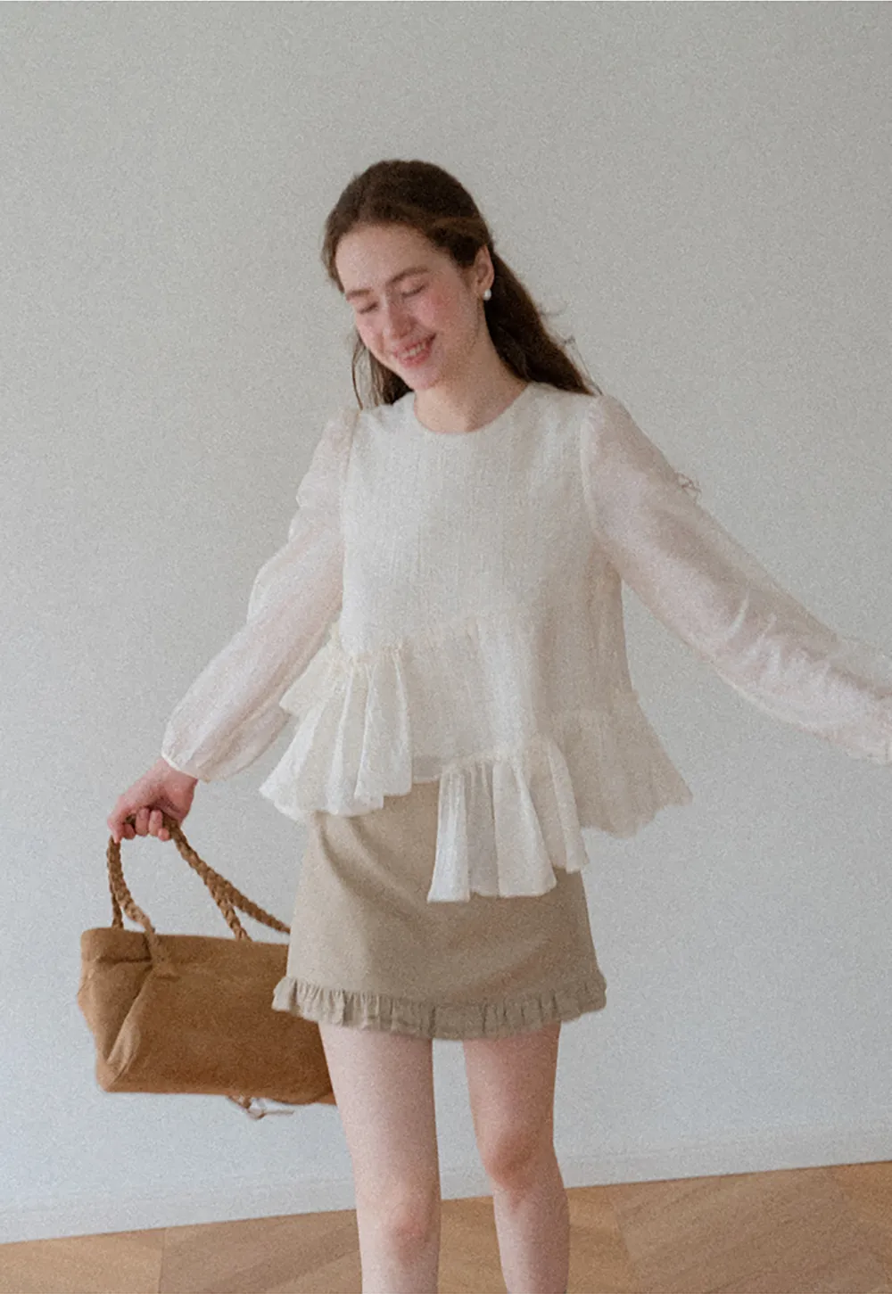 Tiered Ruffle Sleeve Blouse