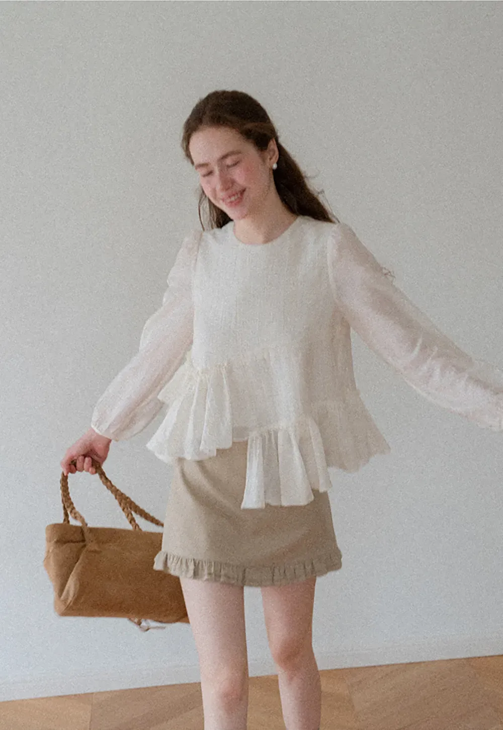 Tiered Ruffle Sleeve Blouse