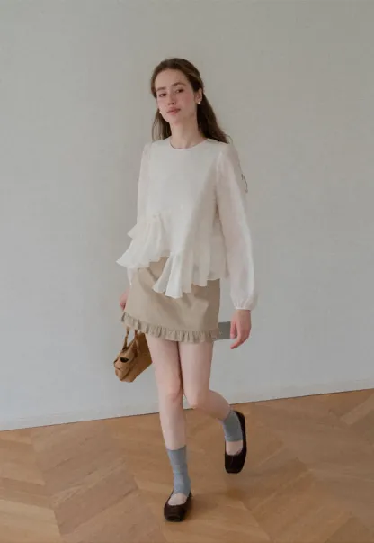 Tiered Ruffle Sleeve Blouse