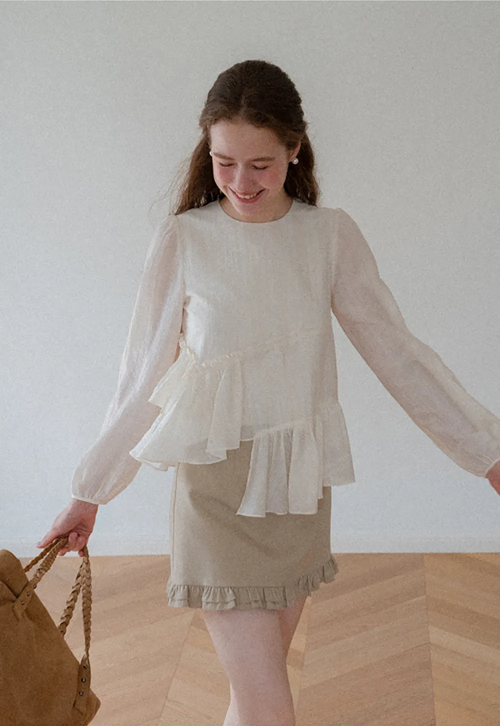 Tiered Ruffle Sleeve Blouse