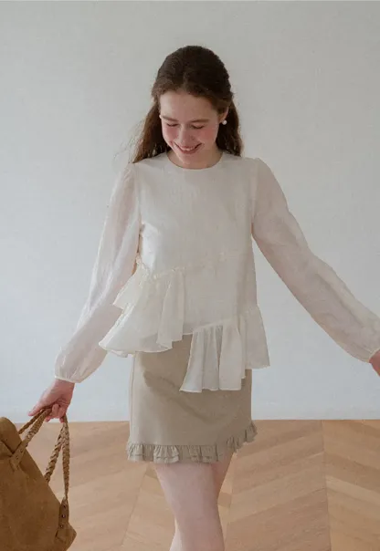 Tiered Ruffle Sleeve Blouse