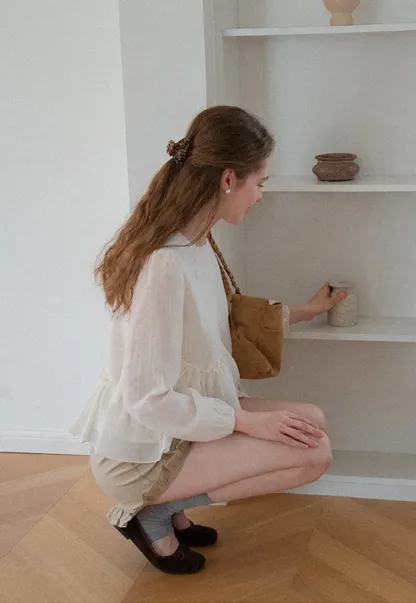 Tiered Ruffle Sleeve Blouse