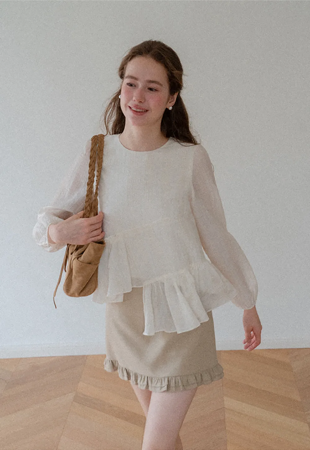 Tiered Ruffle Sleeve Blouse