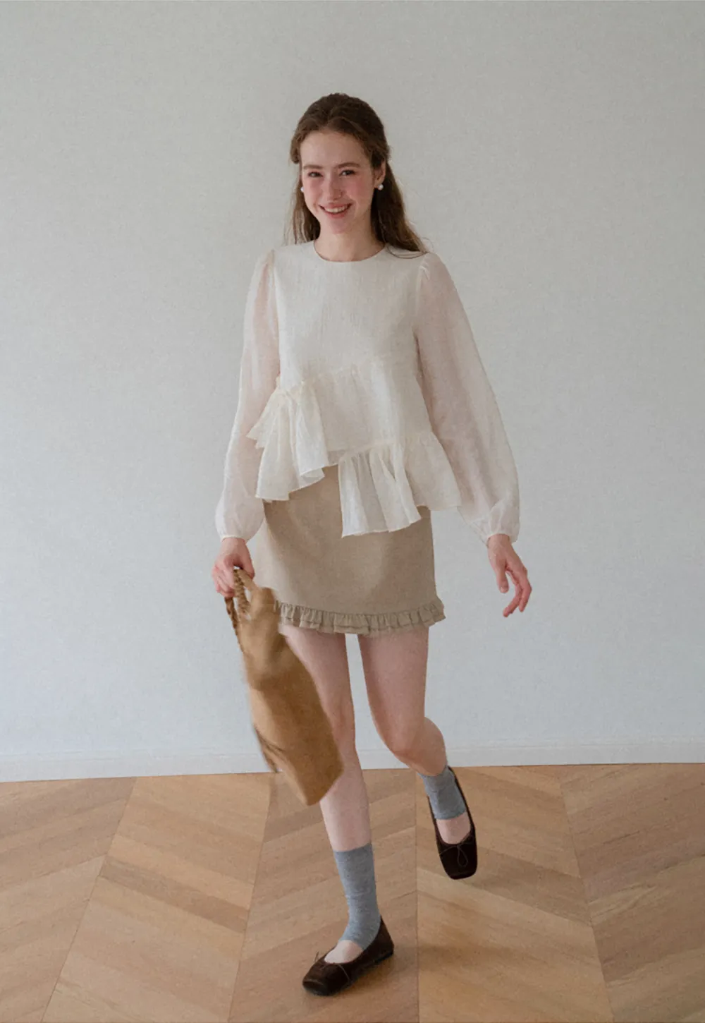 Tiered Ruffle Sleeve Blouse