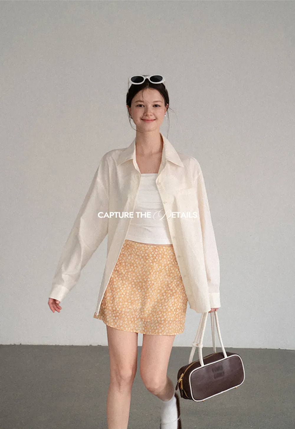 Oversized Collar Shirt with Roll Up Sleeves