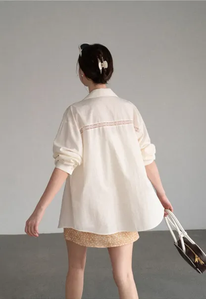 Oversized Collar Shirt with Roll Up Sleeves