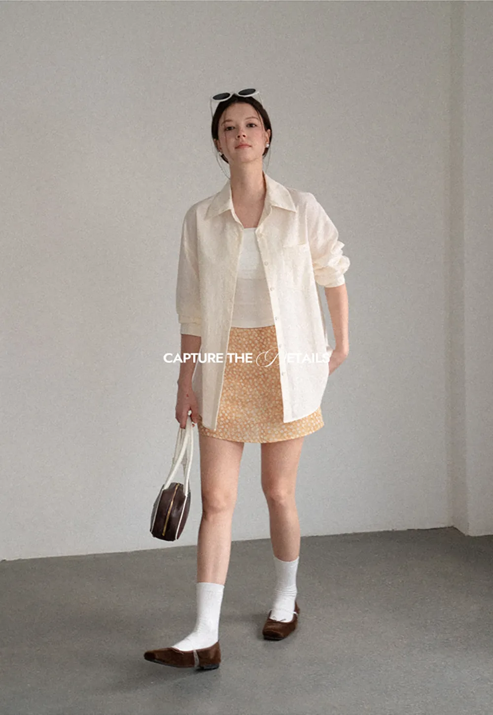 Oversized Collar Shirt with Roll Up Sleeves