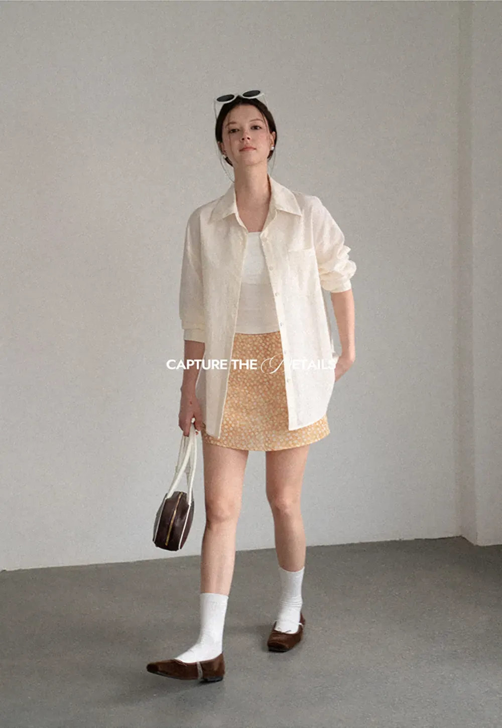 Oversized Collar Shirt with Roll Up Sleeves
