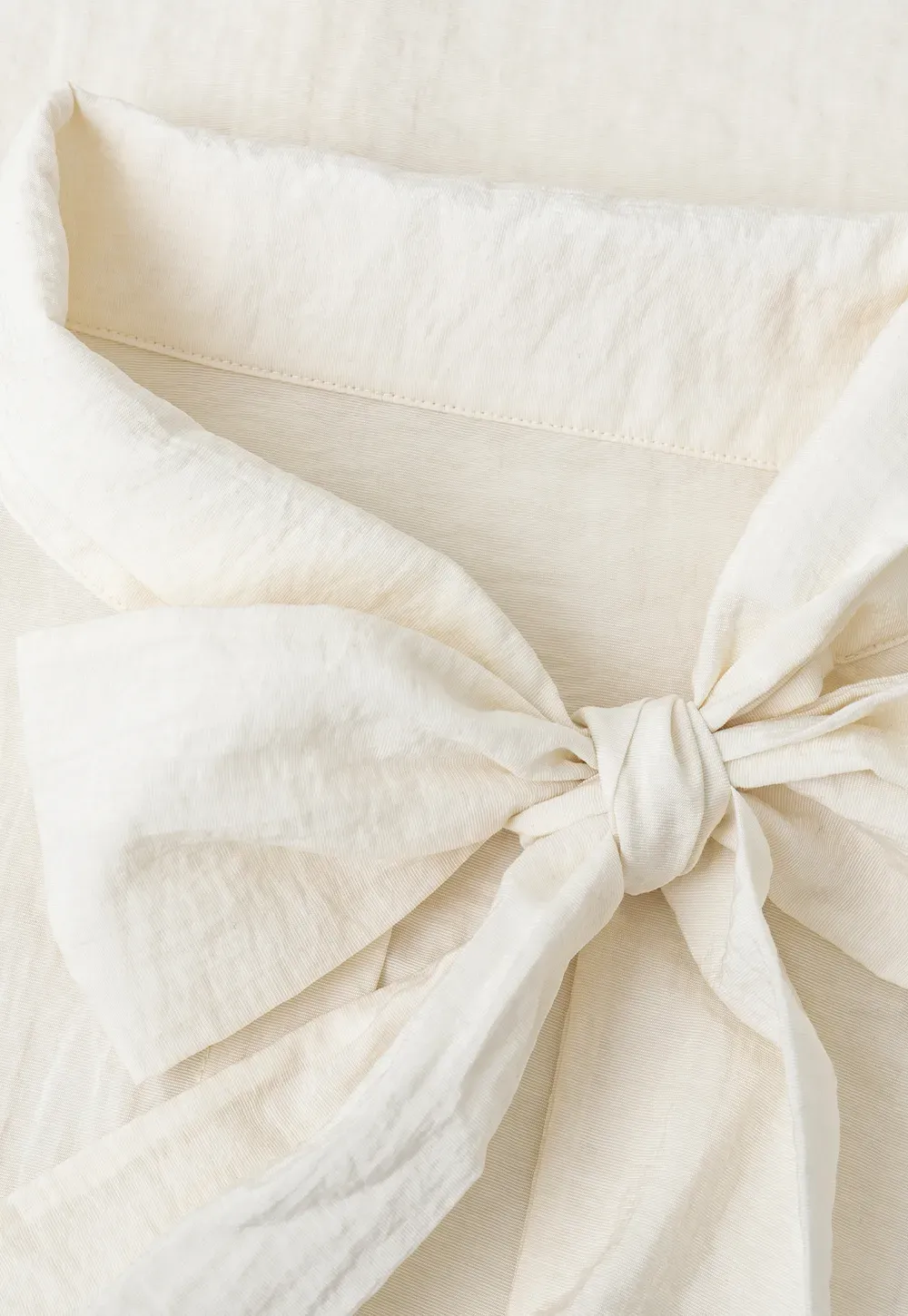 Bow Tie Neck Button Up Shirt