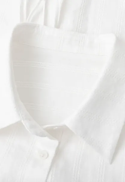 Short Sleeve Collared Shirt with Chest Pocket