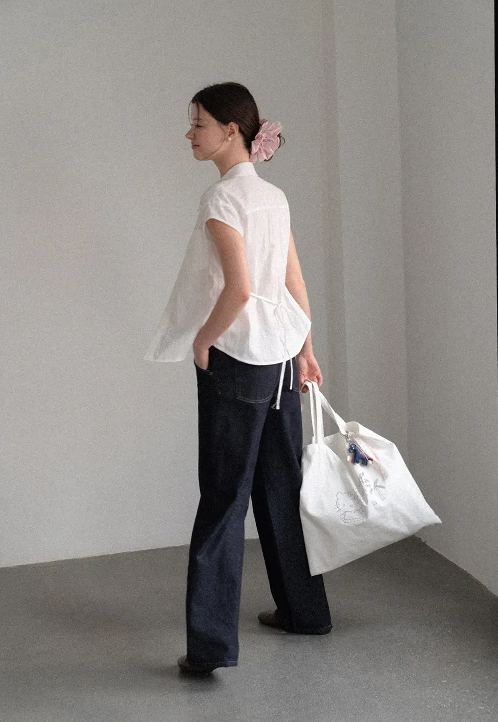 Short Sleeve Collared Shirt with Chest Pocket