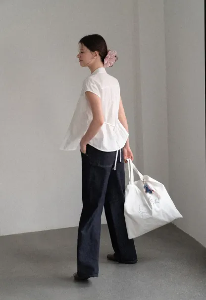 Short Sleeve Collared Shirt with Chest Pocket