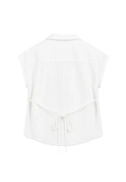 Short Sleeve Collared Shirt with Chest Pocket