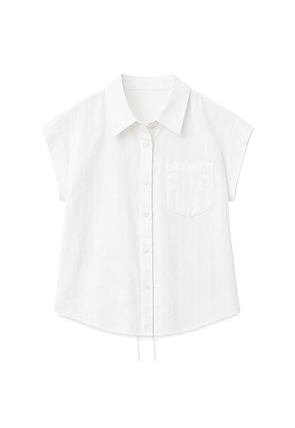 Short Sleeve Collared Shirt with Chest Pocket