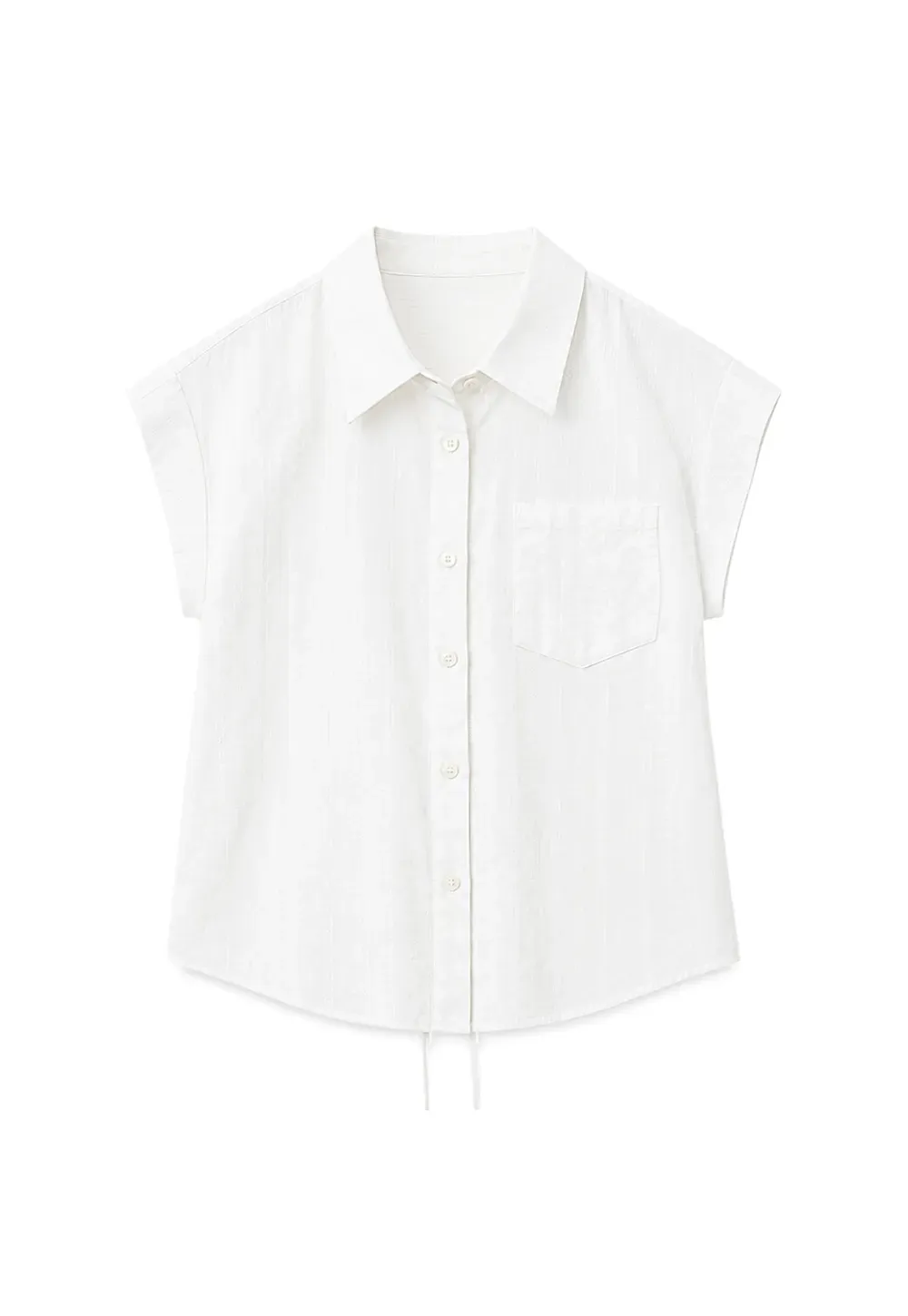 Short Sleeve Collared Shirt with Chest Pocket