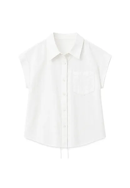 Short Sleeve Collared Shirt with Chest Pocket