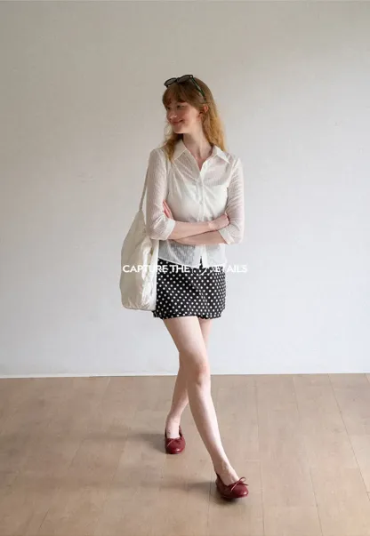 Sheer Textured Button Down Shirt