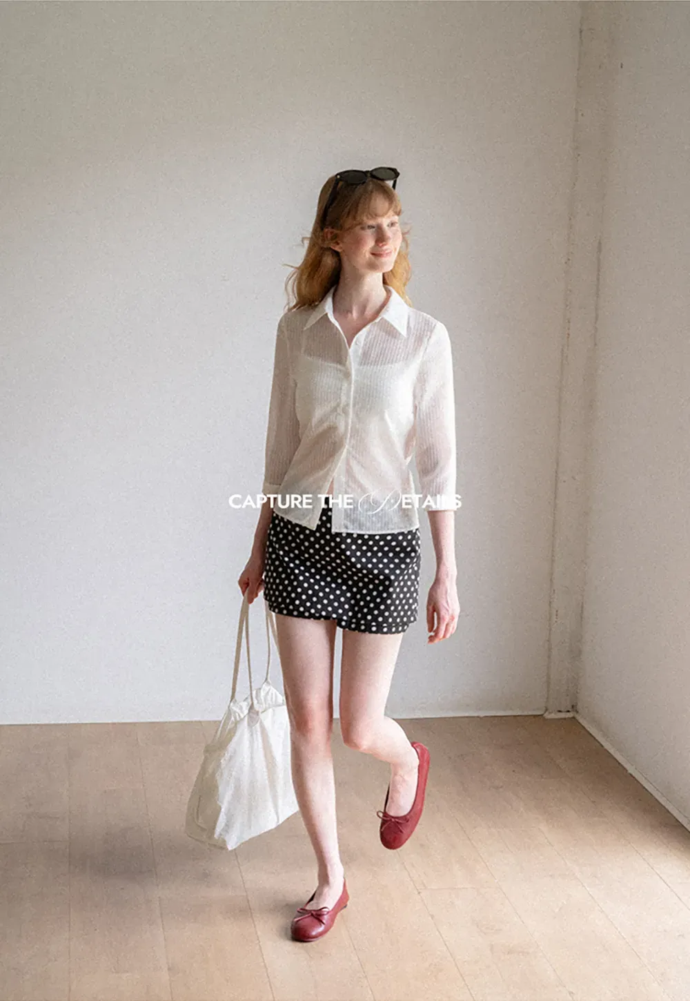 Sheer Textured Button Down Shirt