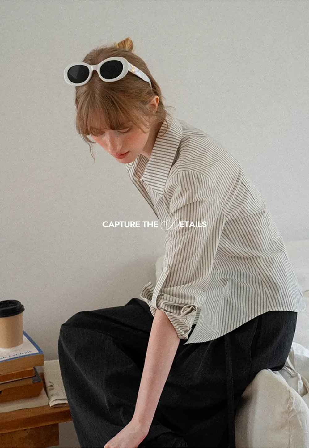 Striped Button Down Shirt with Roll Up Sleeves