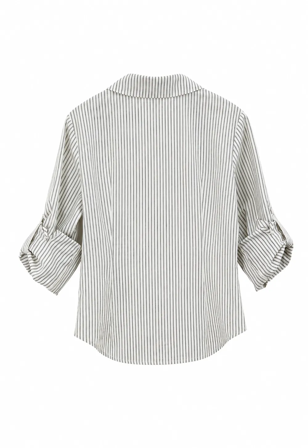 Striped Button Down Shirt with Roll Up Sleeves