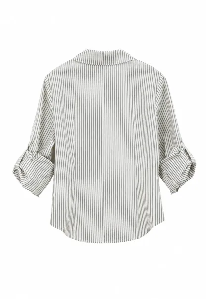 Striped Button Down Shirt with Roll Up Sleeves