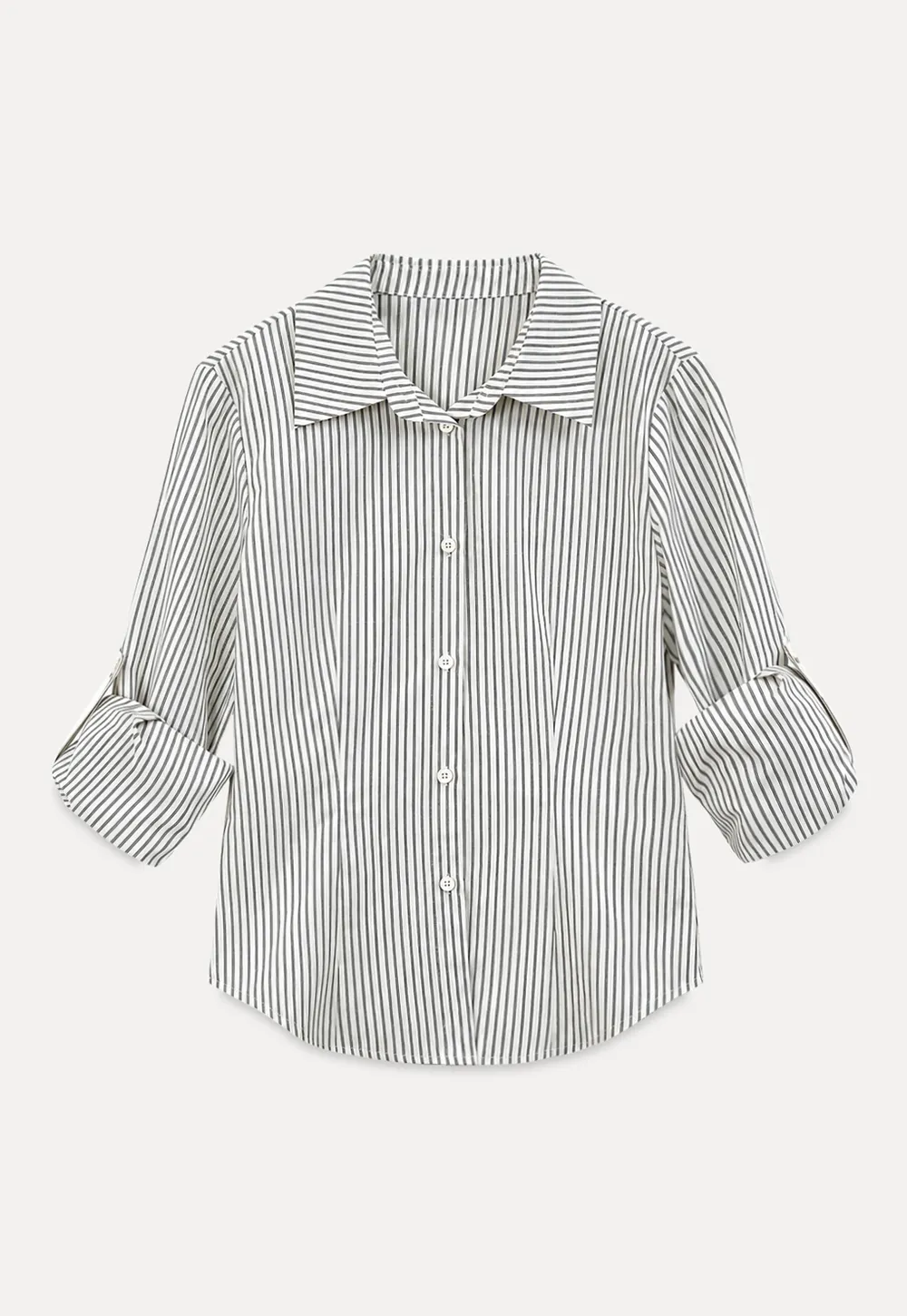 Striped Button Down Shirt with Roll Up Sleeves