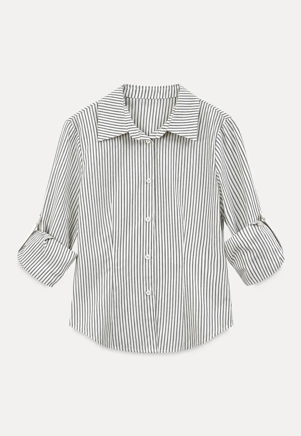 Striped Button Down Shirt with Roll Up Sleeves