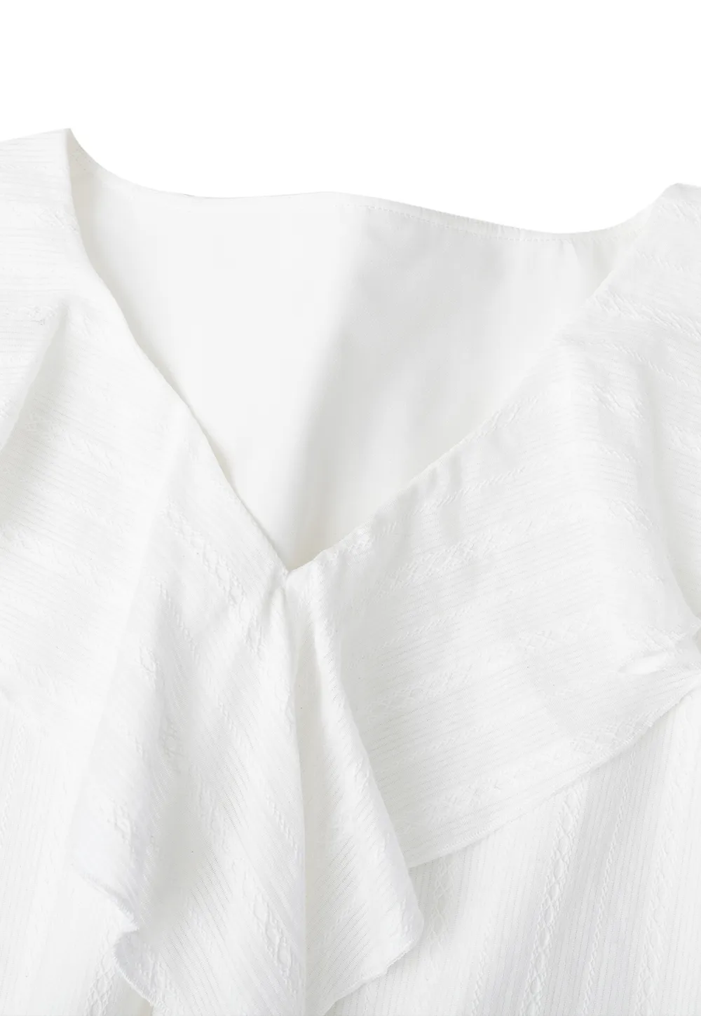 Ruffled Collar Tiered Sleeve Striped Shirt