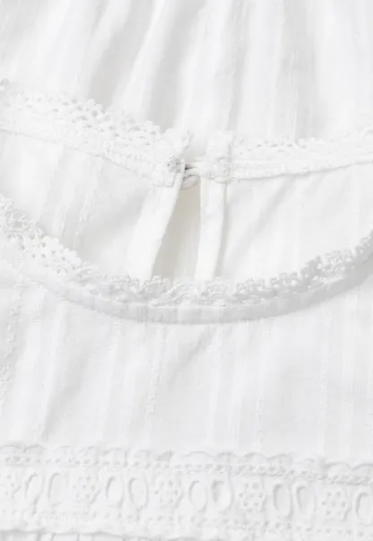 Ruffled Sleeve Lace Trim Blouse