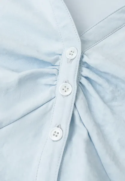 Ruched Front Button Down Shirt